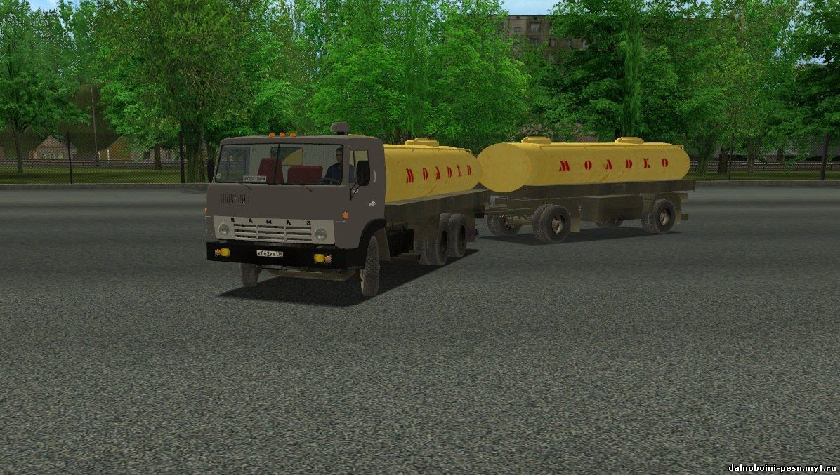 КАМАЗ 53212 молоковоз с прицепом для Euro Truck Simulator