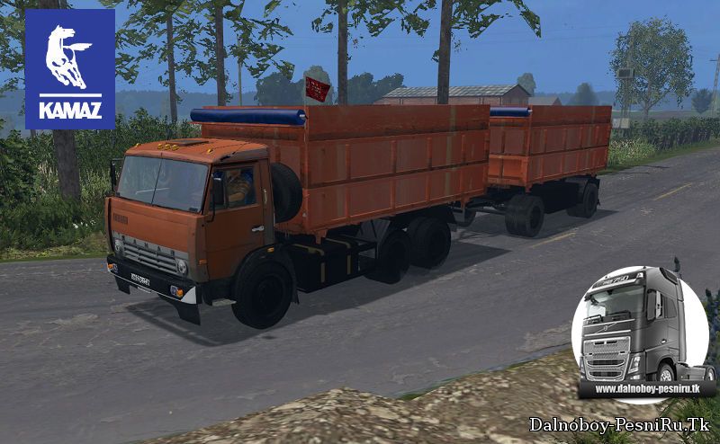 КамАЗ 55143 и прицеп v1.0 для Farming Simulator