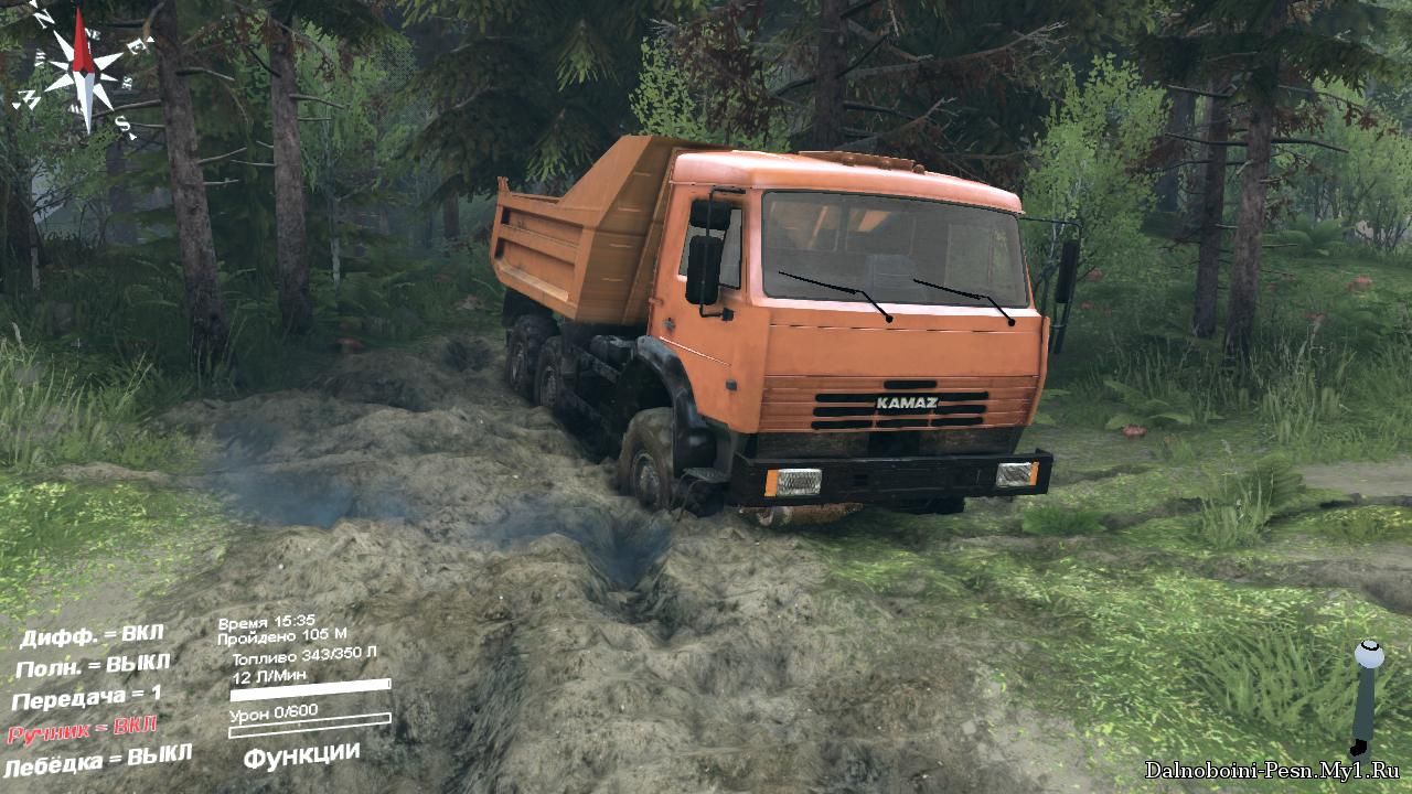 КамАЗ 6х6 v1.1 для Spin Tires
