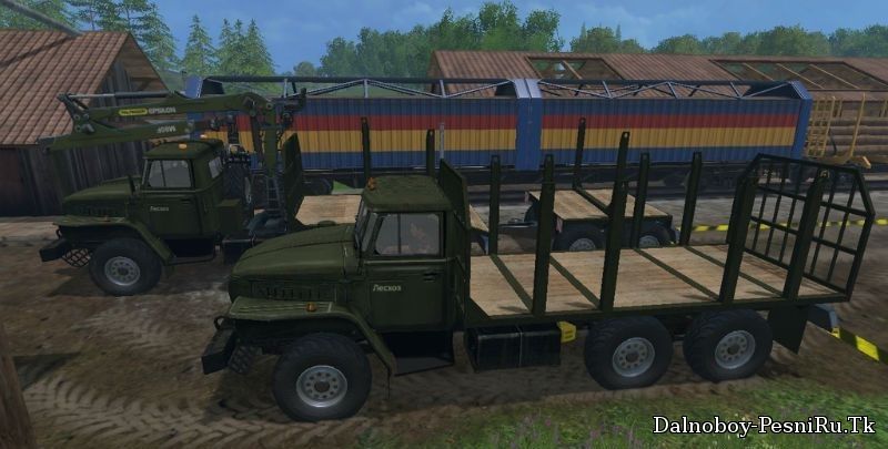 Пак Лесовозов УРАЛ для Farming Simulator